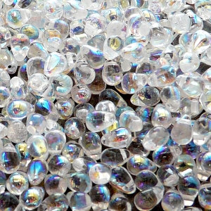 80pcs Czech Pressed Glass Teardrop Beads 4x6mm Crystal AB