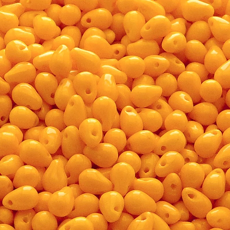 50pcs Czech Pressed Glass Teardrop Beads 4x6mm Opaque Light Orange