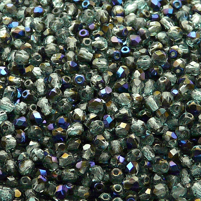 100pcs Czech Fire Polished Faceted Glass Beads Round 3mm Light Green Aquamarine Azuro
