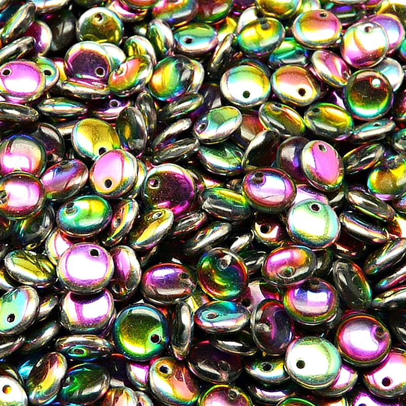 50pcs Czech Pressed Glass Lentil Beads 6mm Crystal Vitrail