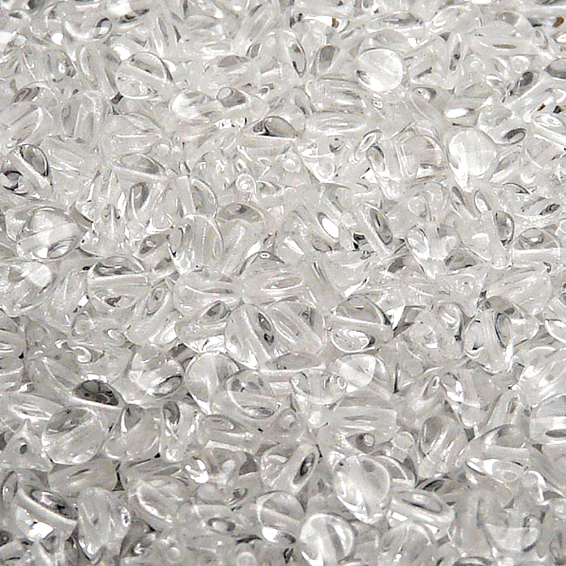 100pcs Czech Pressed Glass Pinch Beads 5mm Crystal
