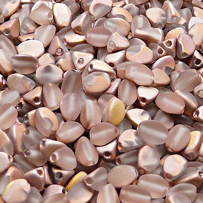 100pcs Czech Pressed Glass Pinch Beads 5mm Crystal Gold Capri Matte