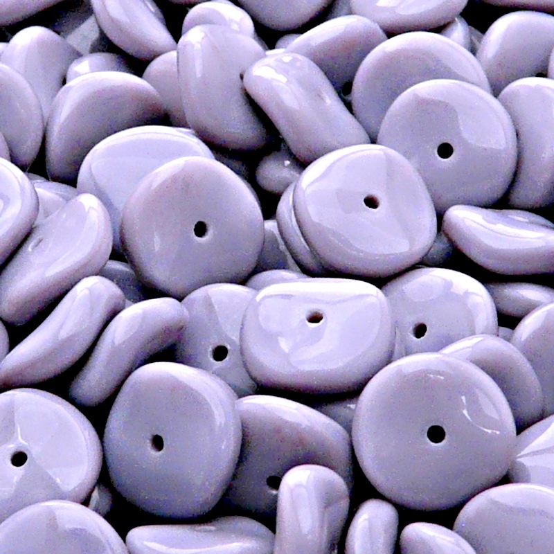 10pcs Czech Pressed Glass Flat Ripple Round Beads 12mm Opaque Amethyst