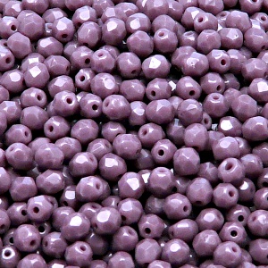 100pcs Czech Fire Polished Faceted Glass Beads Round 4mm Opaque Amethyst