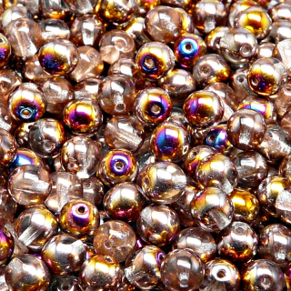 50pcs Czech Pressed Glass Round Beads 6mm Crystal Sliperit